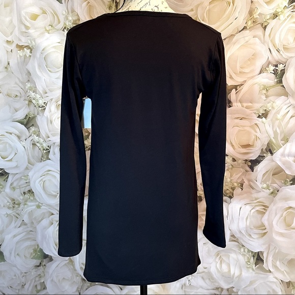 GO COUTURE  Sharkbite Tunic Sweater in Black - cozy Size Small - NWT - Picture 4 of 8